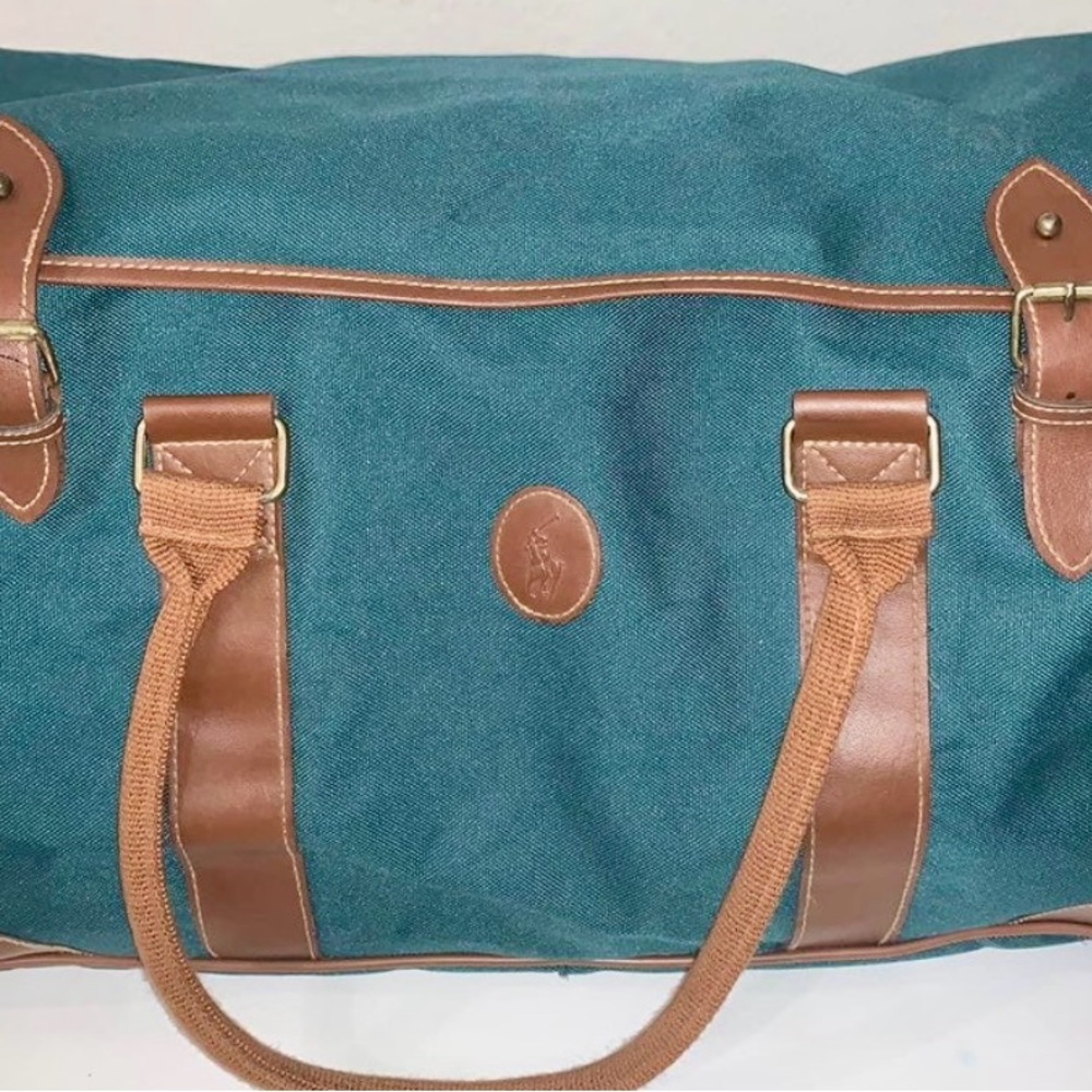 Teal and Brown Men's Duffel Bag